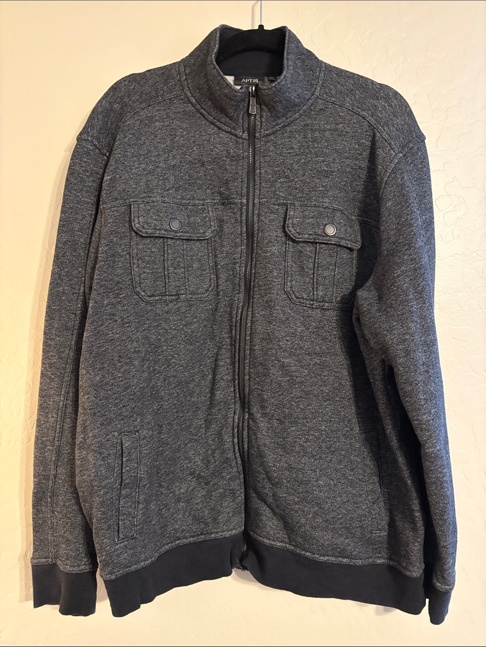 Apt. 9 Men's Dark Gray Full-Zip Knit Jacket
